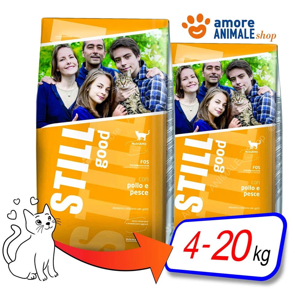 ZOODIACO STILL Cat Good → Pollo e Pesce - 4 / 20 kg - Crocchette Per Gatti, Mangime Gatto