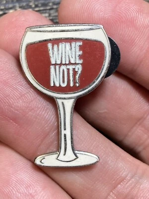 Wine Not? Glass Lapel Pin Jacket Hat Vest Collectible EUC K506 - Image 1 of 2