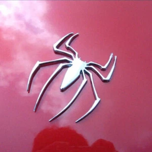 Calcomanía adhesiva cromada araña coche 3D logotipo emblema plata accesorios coche - Imagen 1 de 9