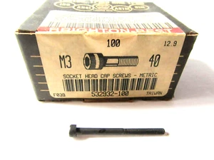 Socket Head Cap Screws Brighton Best M3 40 Metric QTY 100 OPEN BOX UNUSED B9 - Picture 1 of 7