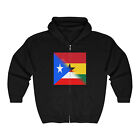 Puerto Rican Ghanaian Flag PR Ghana Zip Hoodie | Hooded Sweatshirt