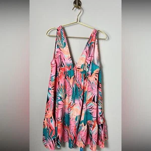 Nuevo con etiquetas Mini Vestido Solero Tropical Multicolor Life On The Beach Vacaciones de Verano - Imagen 1 de 7