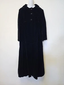 1940s Coat Black Velvet Women Small Opera Wedding Long Vintage Evening - Picture 1 of 11