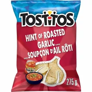 4 Bags Tostitos Restaurant Style Hint Roasted Garlic 275g Canada FRESH DELICIOUS - Picture 1 of 2