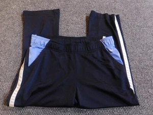 Nike Girls Joggers large Blue straight logo classic stretch striped - Picture 1 of 8