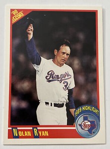 1990 SCORE 696 NOLAN RYAN TEXAS RANGERS MLB BASEBALL CARD MVP HOF All STAR GOAT