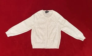 Zunie Girl's Long Sleeve Button Front Casual White Cardigan Sweater Size: XS 3/4 - Picture 1 of 8