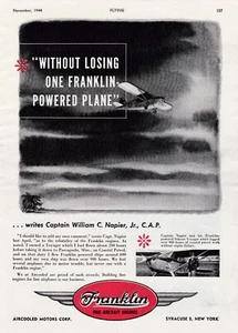 1939 Franklin Aircraft Engine Ad 10/23/2024t - Picture 1 of 1