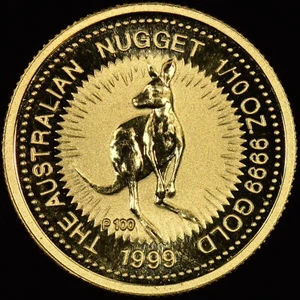 1999 1/10 OZ GOLD COIN ✪ AUSTRALIAN NUGGET ✪ P-100 KANGAROO 999 $15 ◢TRUSTED◣ - Picture 1 of 2
