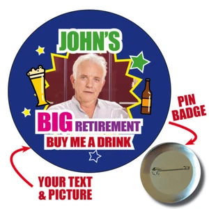 BUY ME A DRINK INSIGNIA GRANDE PERSONALIZADA NOMBRE FOTO FIESTA JUBILACIÓN 992 - Imagen 1 de 3