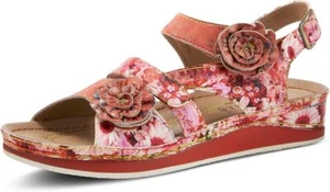 L'Artiste by Spring Step Womens Joelina Ankle Strap Sandal - Red Multi NEW - Picture 1 of 5