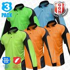 3 Pack Hi Vis Polo Shirts, Safety Work Shirts Chest Pocket Collared Long Sleeve