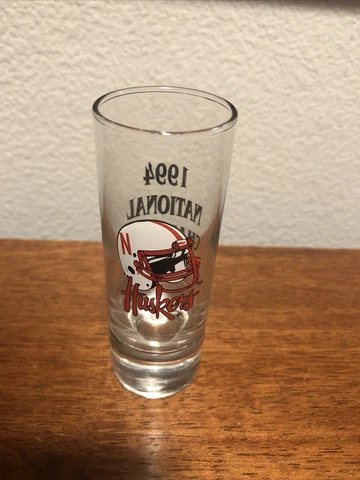 University Nebraska Cornhuskers Huskers Shot Glass 1994 National Champions Rare Cover