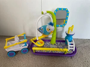 Little Live Pets Blue Bird Cleverkeet Parakeet Playground Cart Talking Parrot - Picture 1 of 11