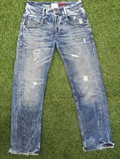 RIVER ISLAND ~ MENS RIPPED FADED & DISTRESSED VINTAGE STRAIGHT JEANS ~ UK 30R