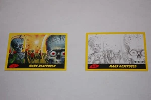 Mars Attacks The Revenge-Yellow Parallel Complete Set 110 Cards-Topps 2017 /199 - Picture 1 of 3