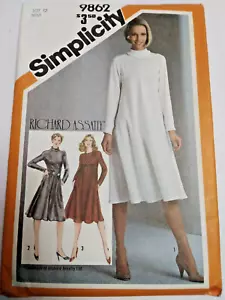 Tent Dress Pullover 12 Simplicity 9862 Sewing Pattern UC VTG 80s Richard Assatly - Picture 1 of 6