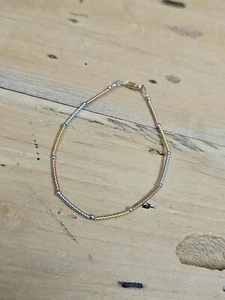 925 Tri-color Italy Sterling Silver Bracelet R677 - Picture 1 of 5