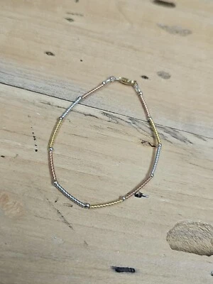 925 Tri-color Italy Sterling Silver Bracelet R677 - Image 1 of 4