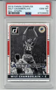 2016 PANINI DONRUSS ALL STARS #9 WILT CHAMBERLAIN WARRIORS PSA 10 LOW POP 1 RARO - Foto 1 di 2