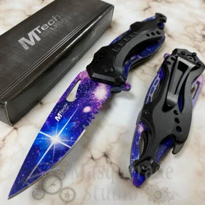 MTech Collectors Half Serrated Tactical Spring Assisted Pocketknife [Galaxy] - Image 1 of 4