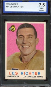 1959 TOPPS #84 LES RICHTER ISA 7.5 LA RAMS  *ADT4886