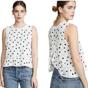 Top Generation Love Tinsley Lunares Encaje Ribete Sin Mangas Blanco Extra Pequeño XS - Imagen 1 de 12