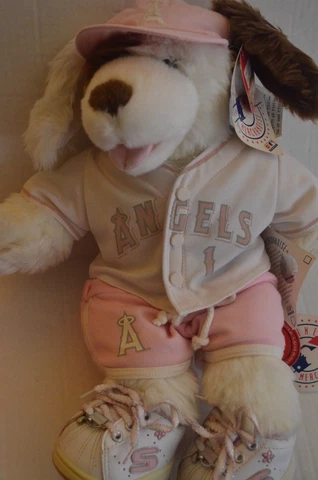 Anaheim Angels Build-A-Bear Playful Puppy Dog W/Jersey, Shorts, Hat, Shoes, Tags Cover