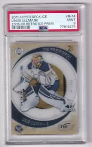 15-16 Upper Deck Ice '05-06 Retro Ice Premieres #R14 Linus Ullmark/799 PSA 9 MT - Picture 1 of 2