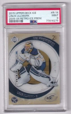 15-16 Upper Deck Ice '05-06 Retro Ice Premieres #R14 Linus Ullmark/799 PSA 9 MT - Image 1 of 2