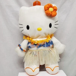 Vintage 2004 Sanrio Hello Kitty Hawaiian Tropical Hula Plüsch Stofftier Rucksack - Bild 1 von 17