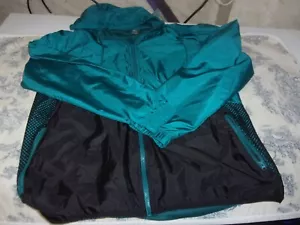 Adult Russell Brand Black & Green Windbreaker /Warm Up Jacket Size L (42 - 44) - Picture 1 of 3