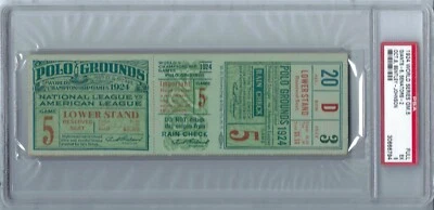1924 World Series Game 5 Full Ticket  PSA 5  Walter Johnson - Image 1 of 3
