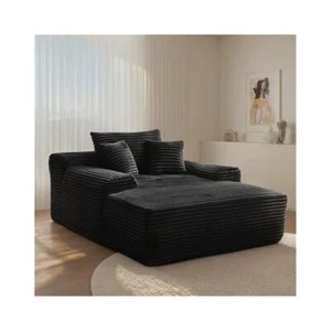 67" Wide Lounge Chair, Plush Corduroy, Memory Foam for Ultimate Comfort - Picture 1 of 6