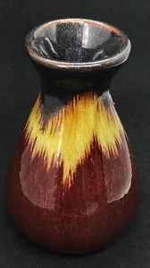 Vintage Keramik Vase Tropfglasur Erdtöne mit Schimmeroberfläche 5" hoch Unikat - Bild 1 von 7
