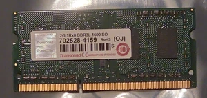 Transcend DDR3L 2 GB 1600 Laptop SODIMM Memory RAM - Picture 1 of 4
