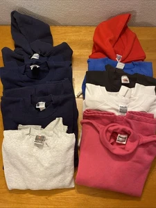 Bundle (9) Blank Vintage Sweatshirts Several Brands Two Hoodies One Turtle Neck - Picture 1 of 20