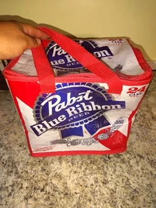 PABST Blue Ribbon INSULATED Beer Cooler TOTE BAG 24 CANS Lunch Box Picnic Beach - Picture 1 of 4