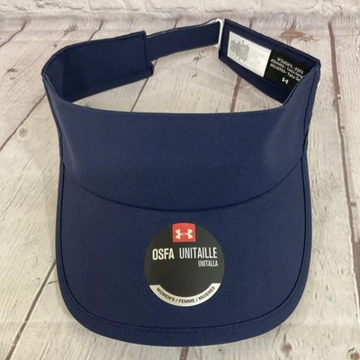 Under Armour 1295137 Mujer 100% Poliéster Visera Ajustable Sombrero Azul Marino OSFM Foto 1 de 4