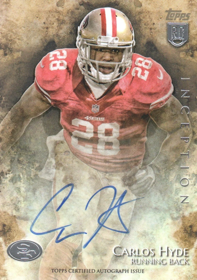 B3229- 2014 Topps Inception #9R Carlos Hyde RC Auto - NM-MT (ROOKIE) - Image 1 of 2