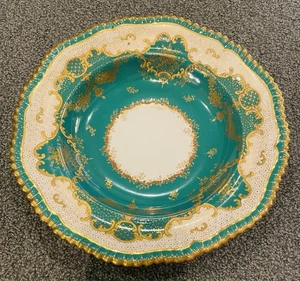 Antique Copeland Spode Rimmed Soup Bowl c.1900 Burley & Co. Chicago-Green w/Gold - Picture 1 of 8