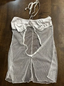NWOT Sexy Skimpy Semi Sheer Elegant Moments White Babydoll Teddy Lingerie Top - Picture 1 of 4