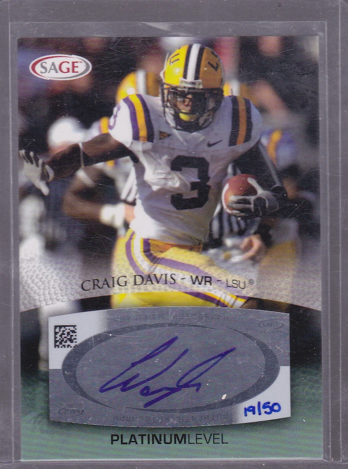 2007 SAGE Autographs Platinum #A14 Craig Buster Davis 19/50! - Image 1 of 1