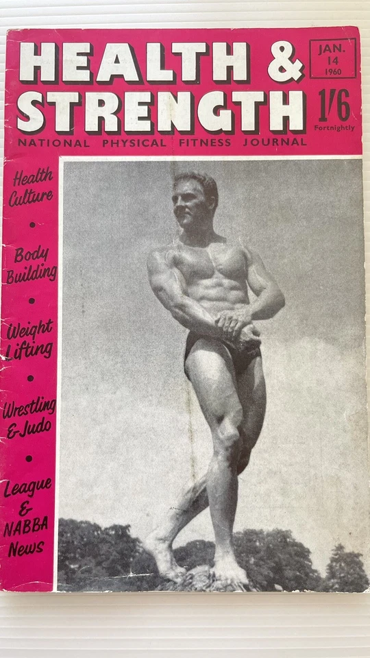 MALE BODYBUILDER MAGAZINE HEALTH & STRENGTH JAN 1960 - MEN PHYSIQUE GAY INTEREST - Image 1 of 4