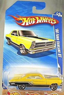2010 Hot Wheels #82 Muscle Mania 4/10 '66 FORD FAIRLANE GT Yellow Variant wMC5Sp - Image 1 of 4