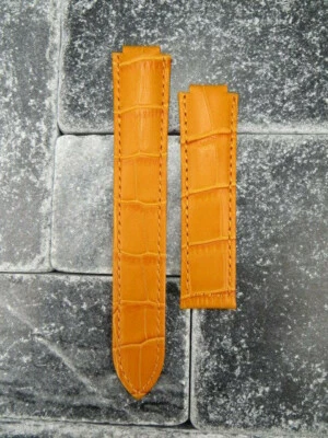 New 14mm Leather Strap Orange Watch Band CARTIER Ballon Bleu Single Fold Small - Image 1 of 4