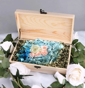 Unfinished Wooden Box with Hinged Lid 9.7X5.5X2.7 Inch Rectangle Keepsake Clasp - Picture 1 of 12