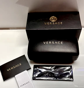 Gafas de sol Versace estuche rígido de cuero SOLAMENTE con paño de limpieza de microfibra nuevo - Imagen 1 de 1