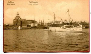 Finland Helsinki - Harbor and Boat "Loviisa" old red border postcard - Picture 1 of 3