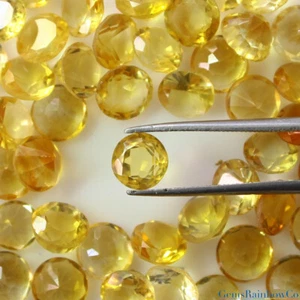 Natürlicher gelber Citrin Runde Form Facettiert Lose Edelstein 2mm bis 8mm A Qualität - Bild 1 von 9